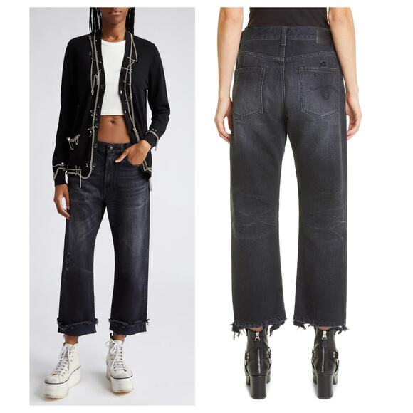 R13 Distressed Boyfriend Jeans Size 27 - Picture 1 of 11